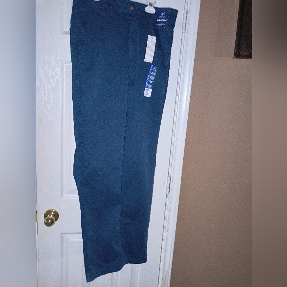 NWT Men's stretch Navy slim straight pants 29x32